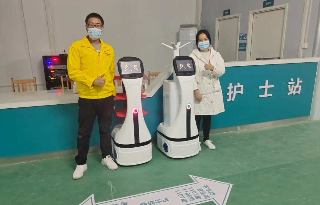 湖北的宜昌方舱医院，无接触配送消杀，助力战胜疫情